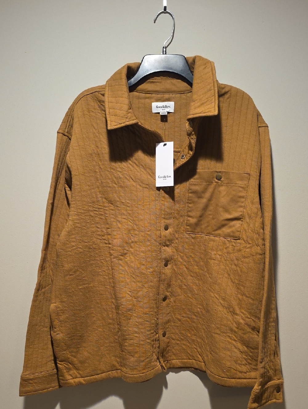 NWT Goodfellow & Co Quilted Button-Up Jacket - Caramel